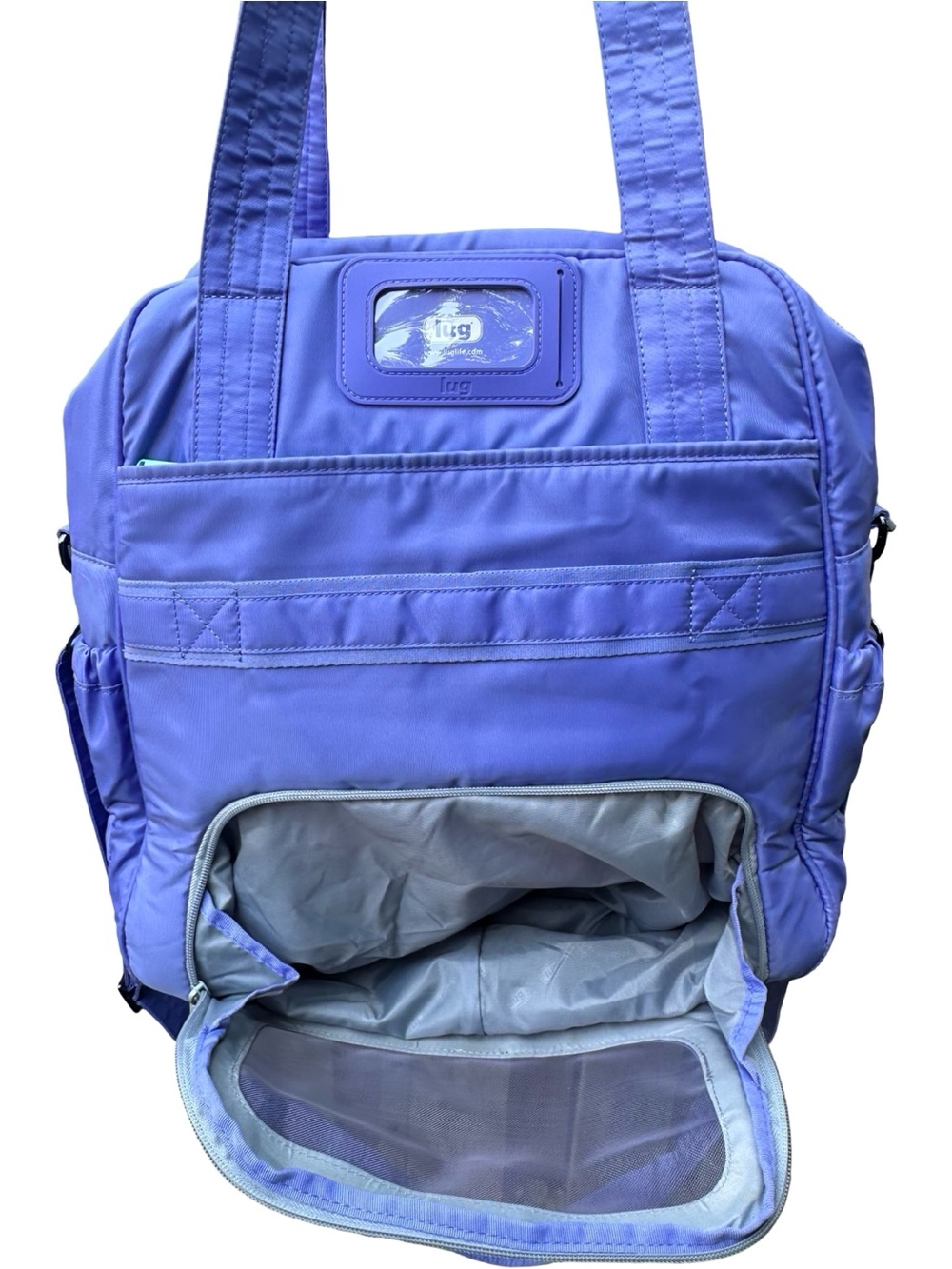 Lug Puddle Jumper Quilted Travel Tote Overnight Gym Bag Periwinkle Blue - Picture 10 of 17